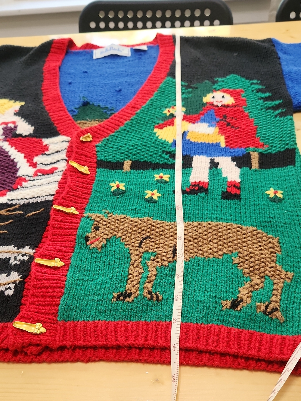 VTG 90s Belle Pointe Fairytale Storybook Knit Cardigan Sweater XL Grannycore - Picture 15 of 16